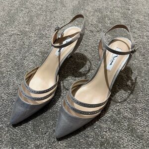 Nina silver strapped heels 10m new without tags never worn shoes wedding